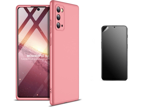 Kit Carcasa Y Protector Samsung Note 20 Ultimatte Slim Armor 360º Rosa