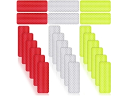 24 pegatinas reflectantes impermeables de seguridad de 3x8 cm para vehículos, bicicletas y motocicletas ZYBLSSBB