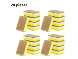 (20 Hojas Amarillas) Esponjas De Limpieza De Cocina De Doble Cara, Duraderas Y Absorbentes, Herramienta Ecológica Para Lavar Platos En El Hogar.