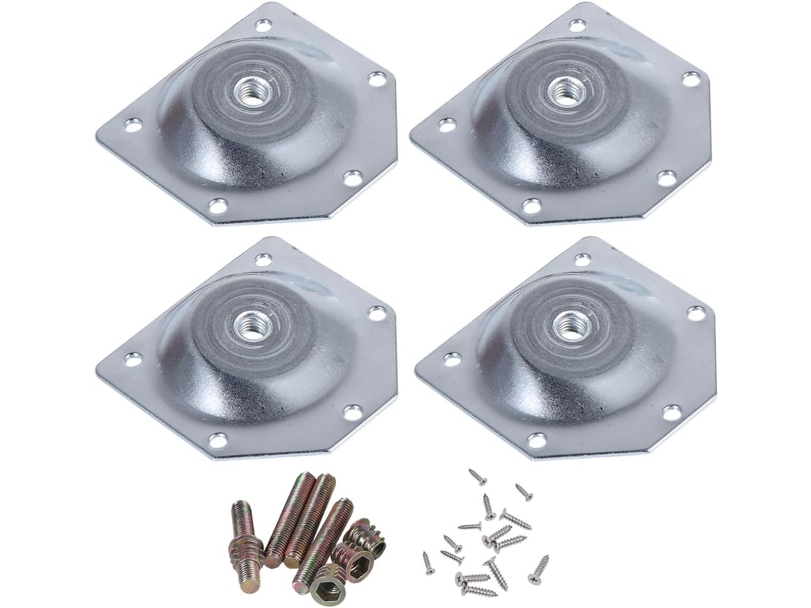 Patas 6 Conector Mesa Hierro Plateado, Juego Piezas Placas