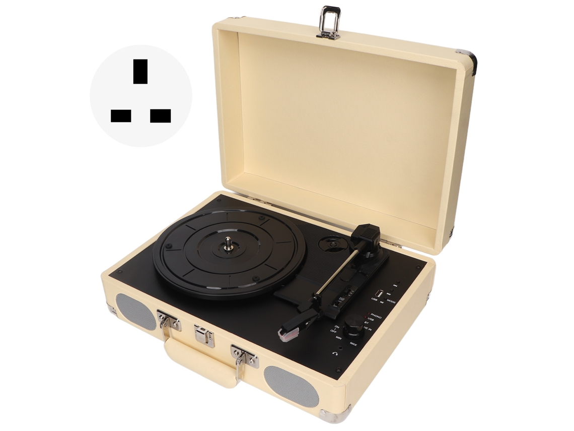 Tocadiscos con Bluetooth y 2 altavoces