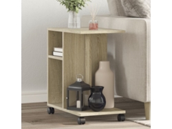 Mesa auxiliar con ruedas, derivados de la madera, roble Sonoma, DKD HOME DECOR