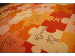 Alfombra Infantil Puzle Anaranjado (100 x 100 cm)