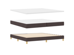 Cama Box Spring Moderna Con Espuma De Alta Densidad Vidaxl Marrón Tela (200x200 Cm)