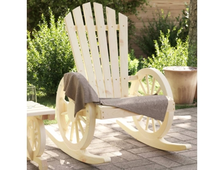 Conjunto 2 Silla Mecedora De Jardín Adirondack VIDAXL Marrón Madera (62x89x99 cm)