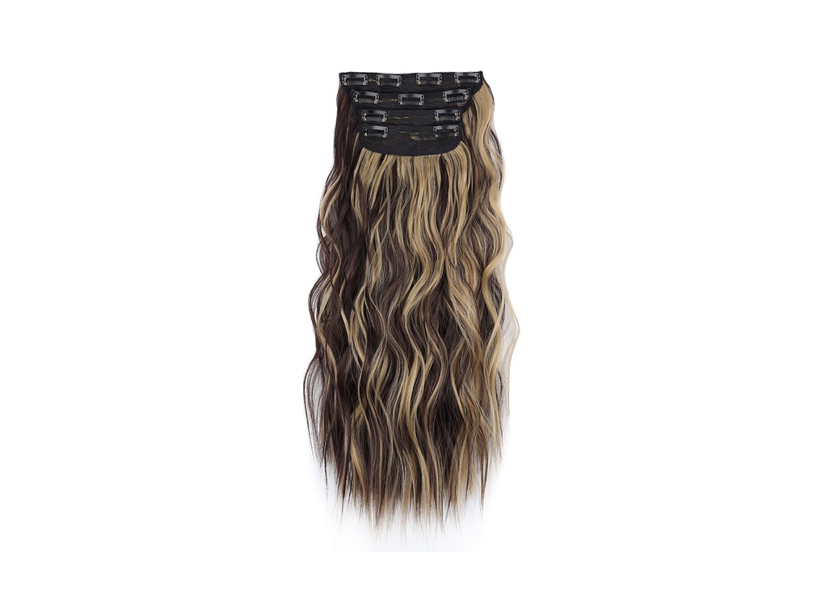 VVJIJILLY Extensões De Cabelo Com Clipe, 4 Peças 55 Cm Extensões Onduladas Sintéticas Para Cabeça Cheia, Aplique Com Clipe Para Mulheres