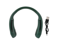 Ventilador de cuello portátil 2026, sin aspas, recargable, 3 velocidades, verde