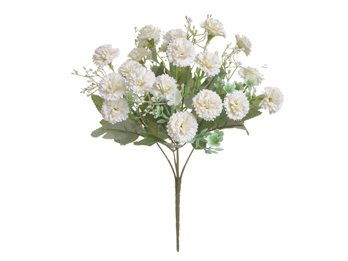 2 hortensias blancas artificiales, ramo decorativo para interiores, Tommy01