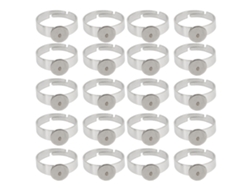 20 Bases De Anillo Ajustables De Acero Inoxidable De 8 Mm Para La Fabricación De Joyas Diy.