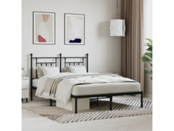 Estructura Cama Sin Colchón Con Cabecero Metal Negro 140x200 Cm