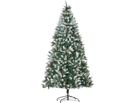 Homcom De Navidad artificial ø105x210 cm con 1440 puntas pvc y 75 piñas ramas apertura base plegable soporte acero para 830356v01 105x105x210