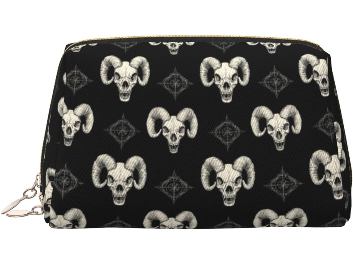 Neceser De Viaje Cuero Organizador Para Mujer Diseño Estampado Cabeza Vacaciones