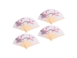 Abanicos de papel de mano con diseño único de flor de ciruelo, estilo retro chino y japonés, elegantes abanicos plegables de bambú.