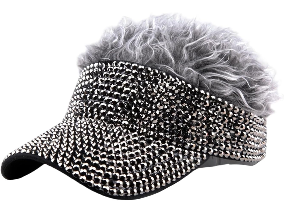 Gorra De Béisbol Elegante Con Tachuelas De Pedrería: Gorra Ajustable De Alta Gama Y Duradera.
