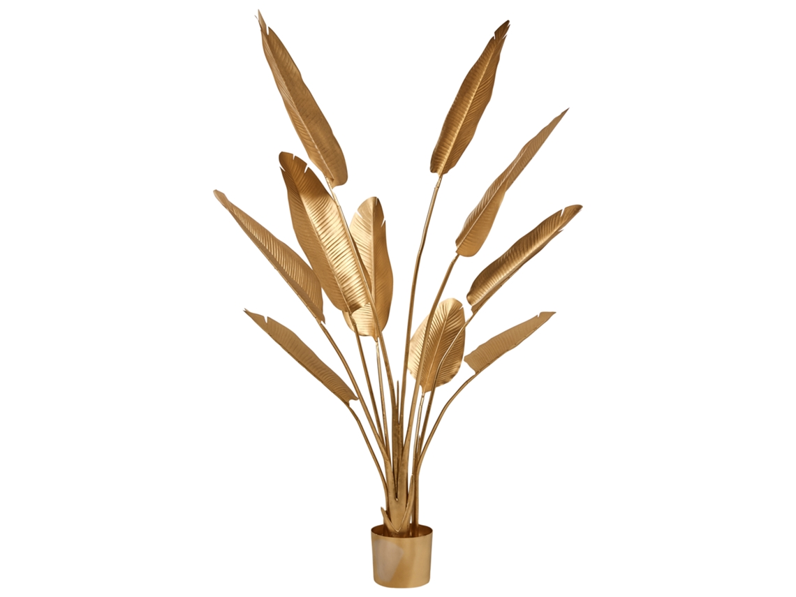Planta Artificial Beliani Banana Tree De Material Sintético Dourado 77x77x162