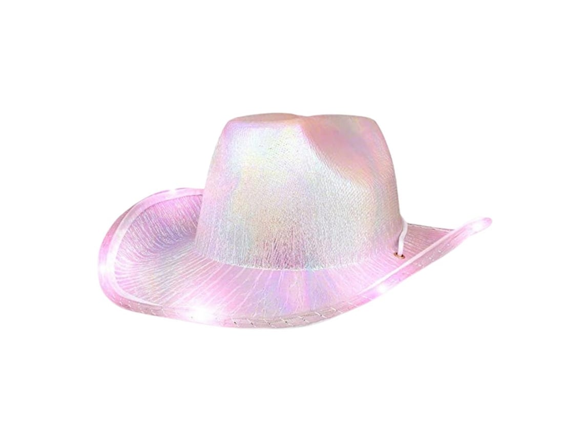 Ats-sombrero Cowgirl Con Luces Sombrero Vaquero Accesorio De Disfraz Para Fiesta Halloween Navidad