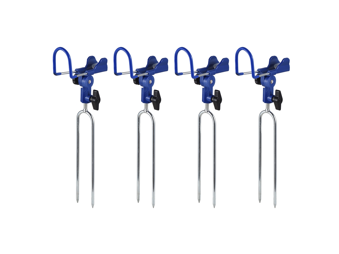 Juego De 4 Soportes Para Cañas De Pescar, Ajustables 360°, De Acero Inoxidable, Desmontables Con Base Cónica.