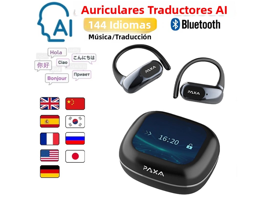 Auriculares Estéreo Con Pantalla Táctil (negros), Compatibles Con Más De 100 Idiomas, Multifuncionales, Incluye Micrófono.