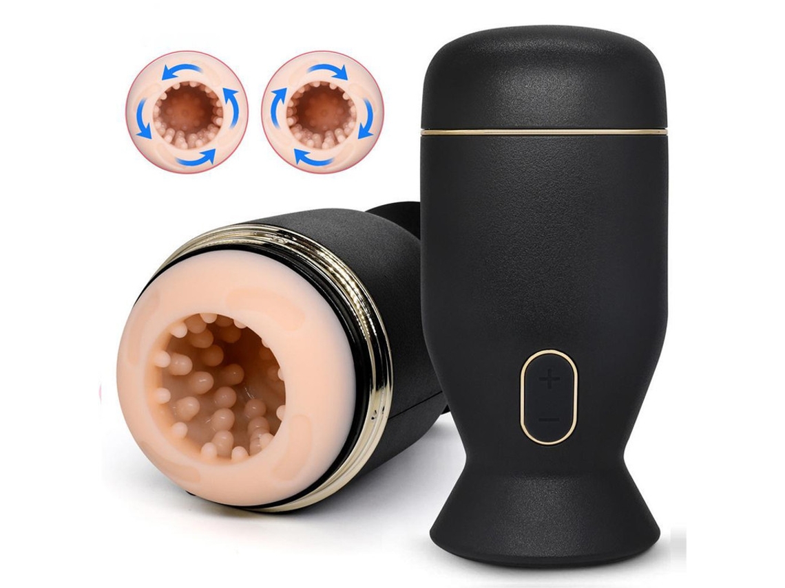 Masturbador Masculino De Rotacin Automtica, Copa De Masturbacin Para Entrenador De Glande (negro)