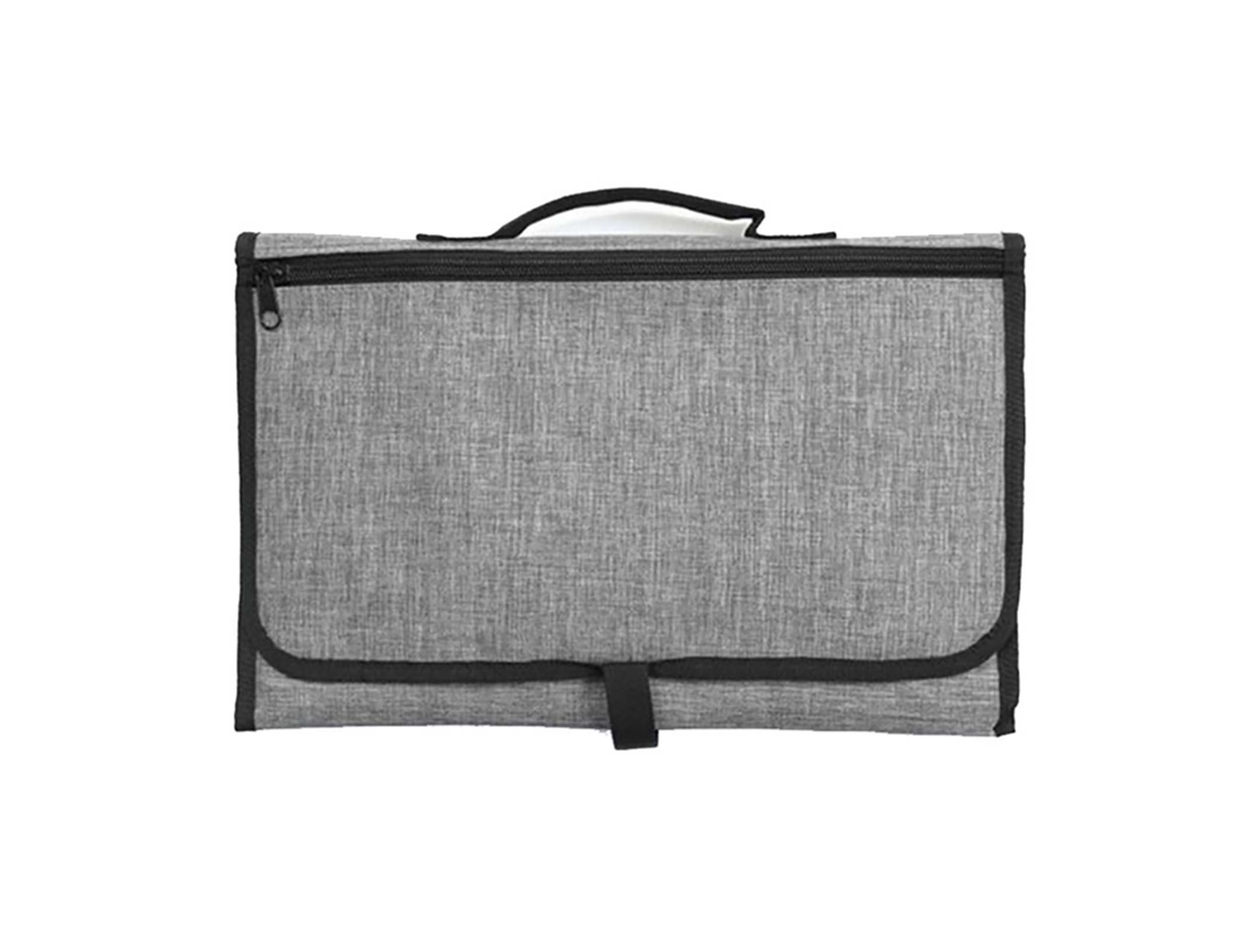 Cambiador Portátil Plegable Con 5 Bolsillos Y Mini Almohada - Gris