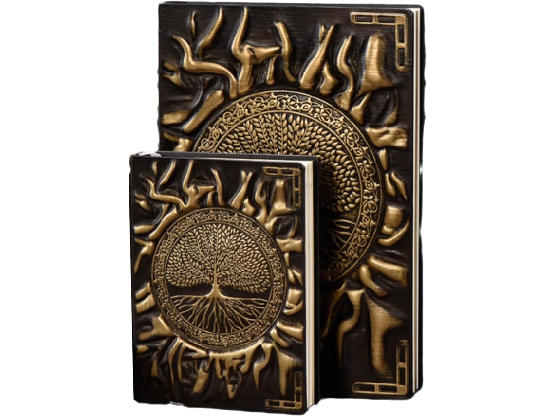 Cuaderno con relieve del Árbol de la Vida, regalo para escritor Chrui (21,5 x 14,5 cm, A5, bronce)