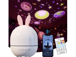 Proyector de luz nocturna de estrellas para dormitorio infantil, luz nocturna para bebés y máquina de sonido, control remoto Ikikso (blanco)