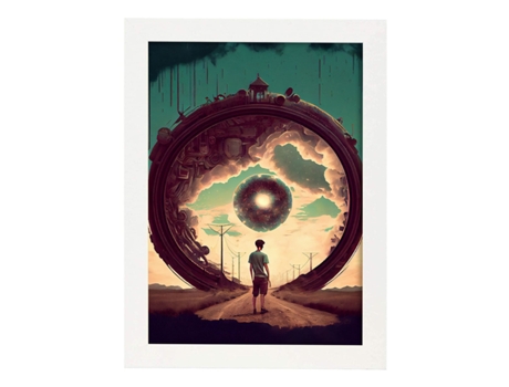 NACNIC Poster Sol Negro En Estilo Surrealismo Cinematográfico Ilustraciones Y Grabados De Historieta Abstracta Y Artística A4 Marcos Madera