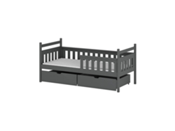 Cama Infantil FURNLUX Emma (Grafito, Madera Maciza - 88X188X85 Cm / 80X180 Cm)