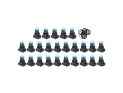 Kit de interruptor pulsador con luz CA 0-240 V 5 A para equipos y máquinas (25 piezas)