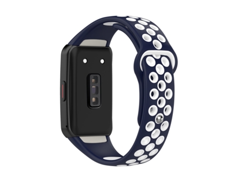 Correa de Silicona bicolor ajustable para Huawei Band 6/Honor Band 6 - azul medianoche/blanco