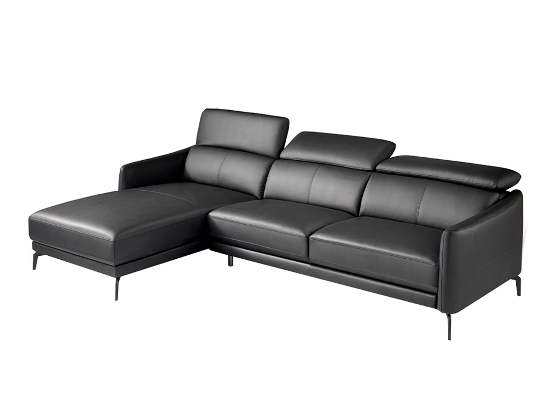 Sofá ANGEL CERDÁ S.L. 6040 (Negro - Madera, Poliuretano - 283 x 194 x  75/94 cm)
