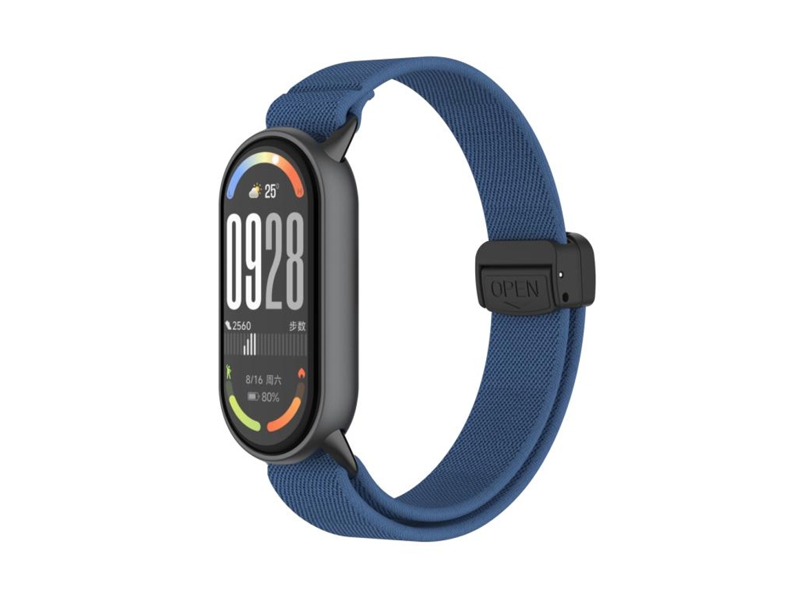 Correa para Xiaomi Smart Band 10/9/8 - Nylon elástico - Cabezal metálico - Hebilla magnética de plástico