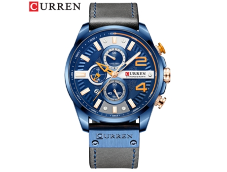 Relojes para Hombres, Reloj con Correa de Cuero para Hombres Relojes de Pulsera con Calendario de Cuarzo Impermeables para Hombres-Concha Azul Azul...
