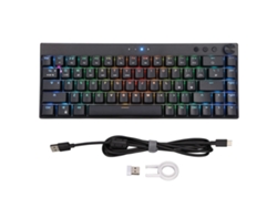 Teclado Mecánico Para Juegos De 68 Teclas Con 3 Modos, Retroiluminación Rgb, Batería De 1800 Mah E Interruptores Negros.