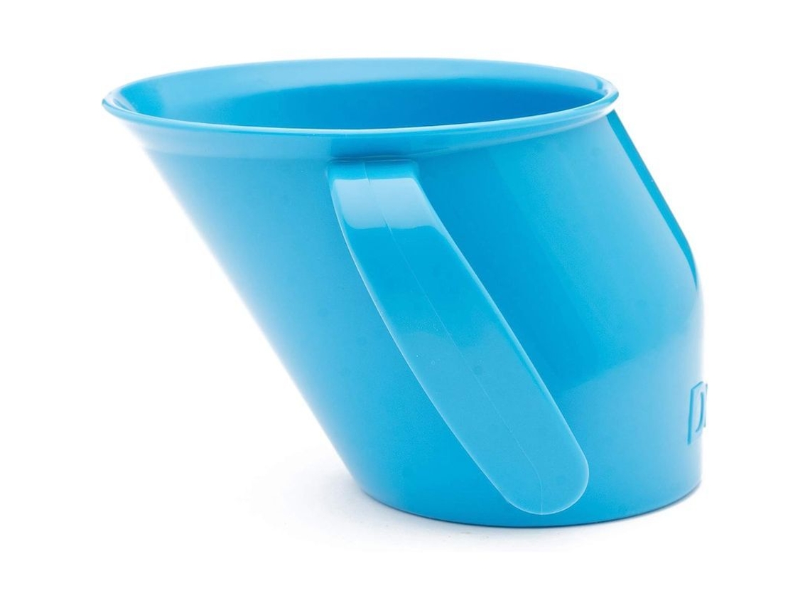 Vaso De Aprendizaje Con Pajita Para Bebés - Diseño Angular Con Dos Asas - Azul