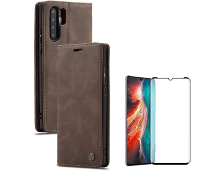 Carcasa y Protector Huawei P30 Pro Livro Caseme Elite Marrón