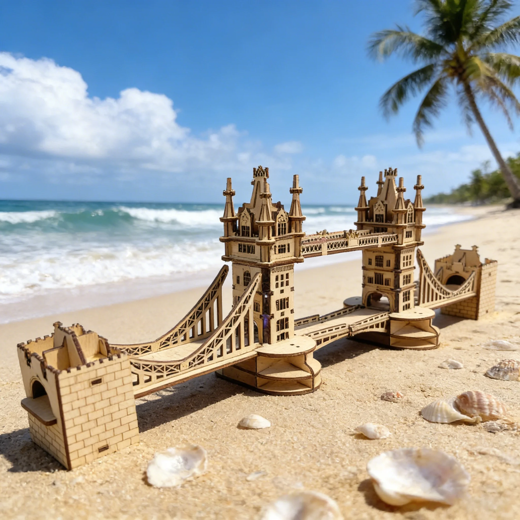Rompecabezas De Madera 3d: Maqueta De Madera Para Armar Del Tower Bridge De Londres.