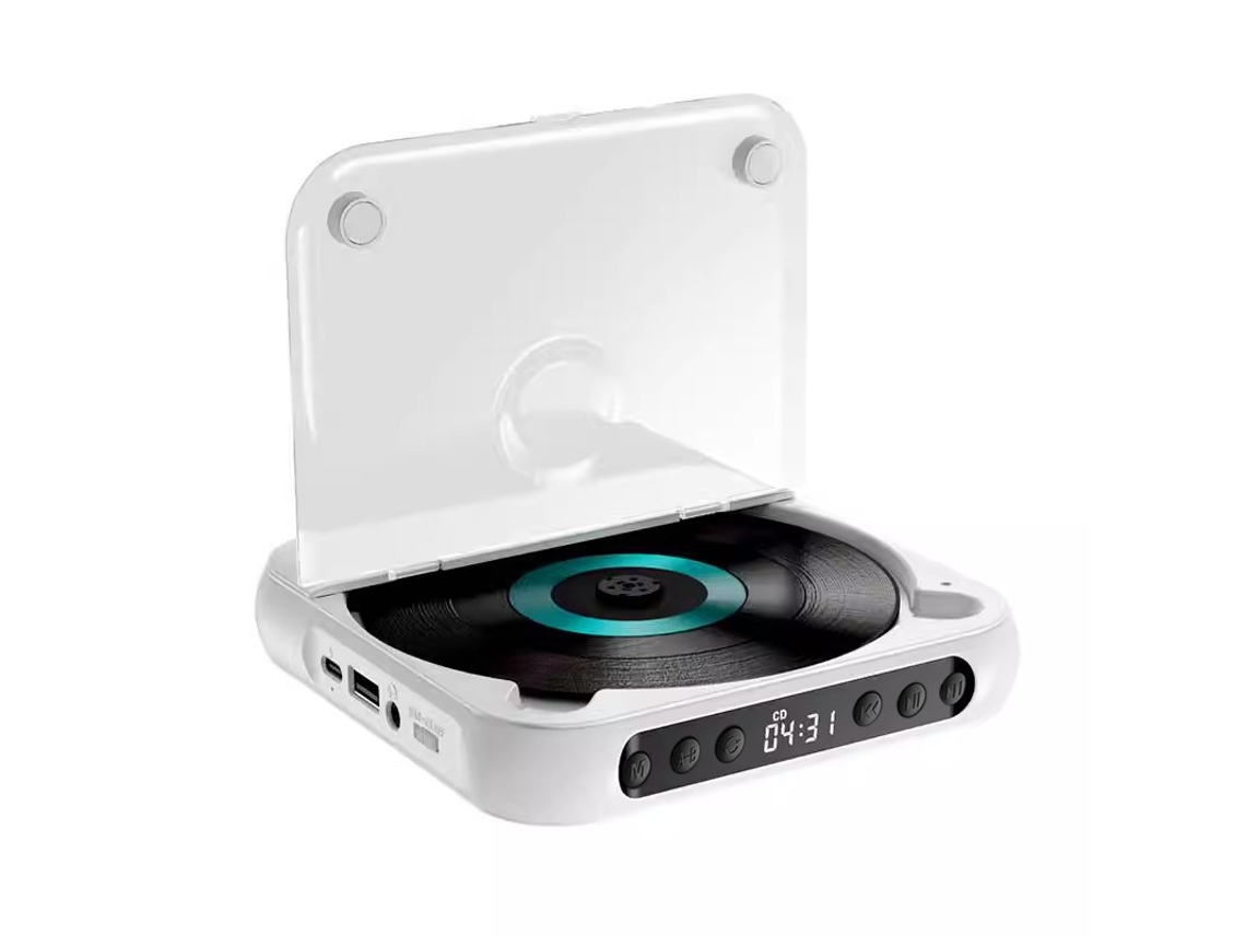 Reproductor De Cd Con Función De Memoria, Batería De 1200 Mah (blanco)