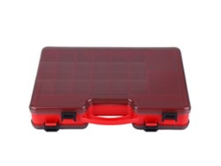 Caja Para Señuelos De Pesca Red Fly Con Compartimentos Ajustables Y Asa De Abs.