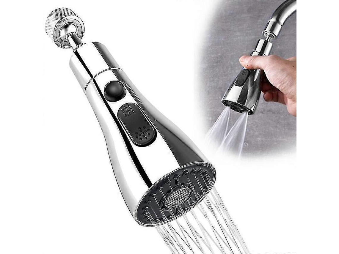 Grifo De Cocina Con Boquilla Giratoria 360 Grados, 3 Modos De Flujo, Adaptador Desmontable Y Material Abs Resistente