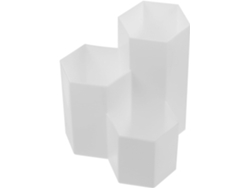 Porta-canetas Solustre Com Vários Compartimentos, Formato Hexagonal, Grande Capacidade, Feito De Pp, Compacto, Estilo