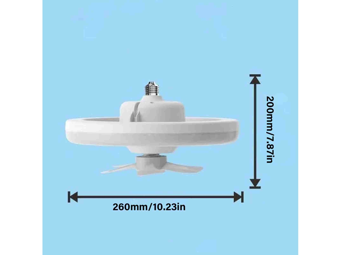 Rebe-ventilador De Techo Regulable Con Luz, Lámpara Led E27 Giratoria 360° Con Control Remoto, 3 Velocidades, Para Cocina, Sala De Estar (48w)