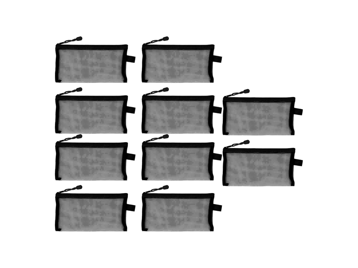 10 Estuches Impermeables Y Resistentes Al Desgarro De Malla De Nailon Con Cremallera Para Documentos Y Material De Oficina.