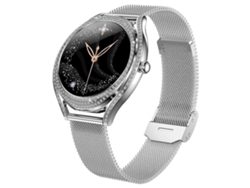 Reloj inteligente V66 de 1,28 pulgadas con Bluetooth 5.0 y correa de acero para bicicleta eléctrica