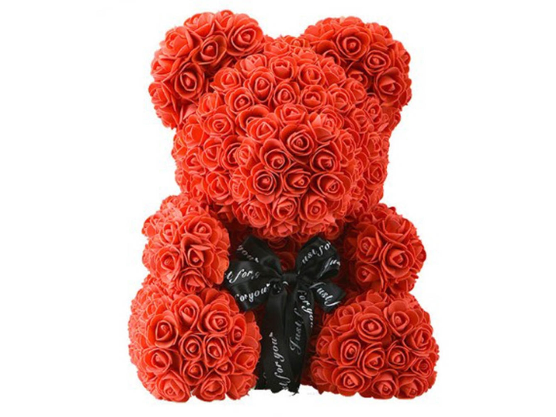 Oso De Flores De Rosas Preservadas, Decoración Para El Hogar, Regalo Para Cumpleaños, Bodas, San Valentín Y Navidad.