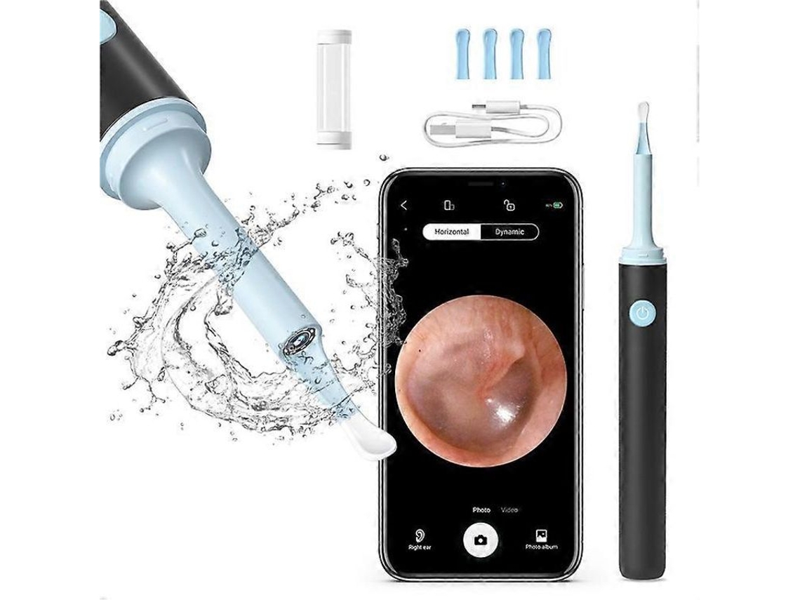Otoscopio Digital Inskam Find B Con Herramienta Para La Eliminación Visual De Cerumen Y Herramientas De Limpieza De Oídos.