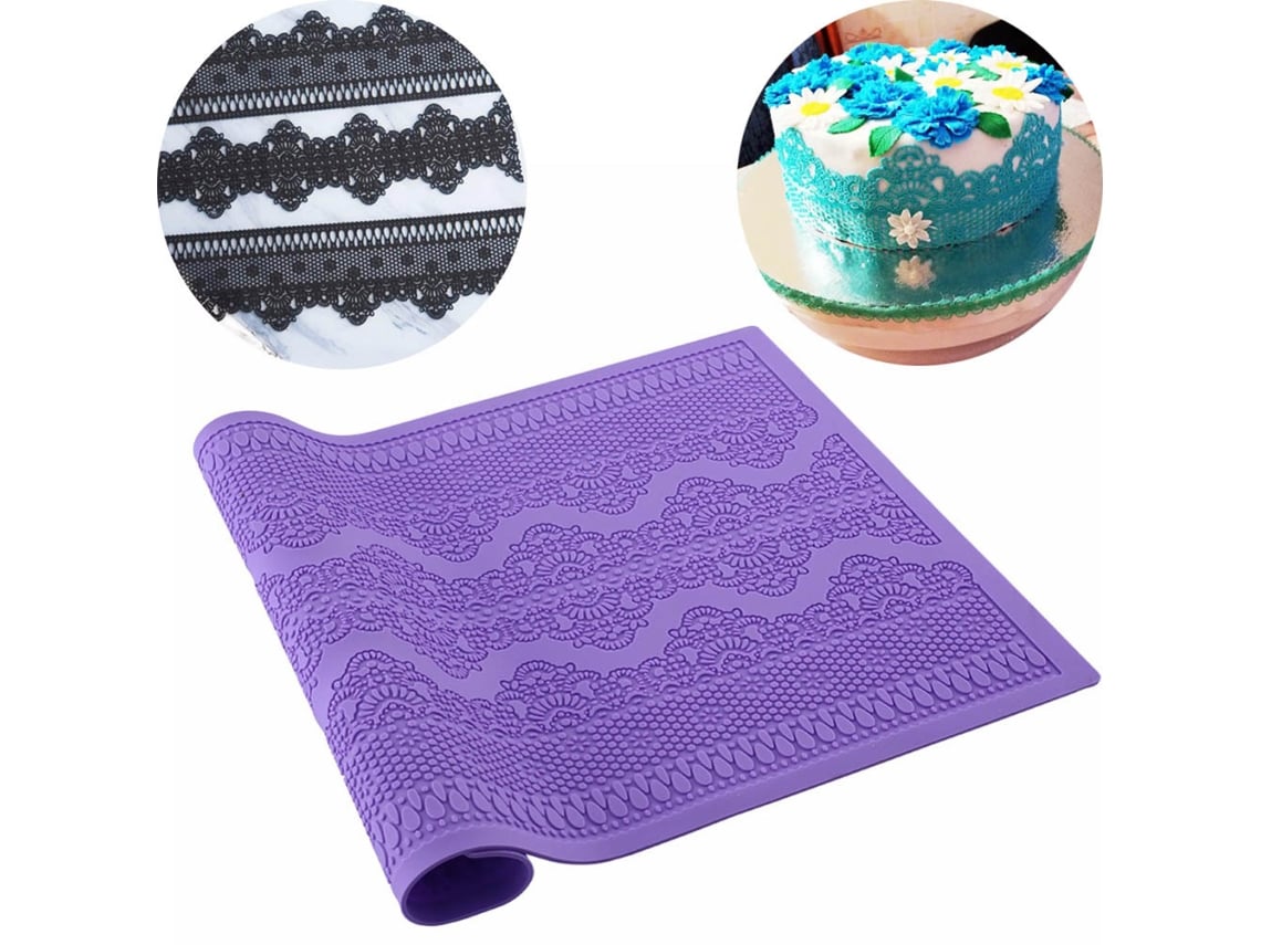 Moldes De Silicona Reutilizables Para Pasteles Con Forma De Encaje - Utensilio Para Hornear Pudines Y Pasteles 39,5 X 20 Cm