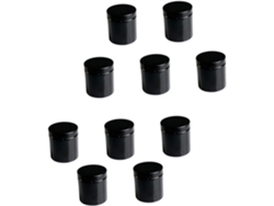 Juego De 10 Tarros Cosméticos De Pet Negro De 500 Ml Con Boca Ancha, Tarros De Crema Rellenables.