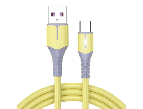 El cable de datos de carga súper rápida 5A es aplicable al cable de datos del cable de carga del teléfono móvil Apple Huawei Android tipo-c-Amarill...