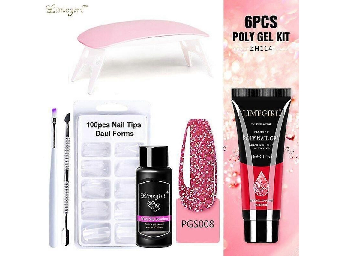 Kit de uñas de gel de poliéster con lámpara UV de 6 W, herramientas de manicura rápida GOKOCO